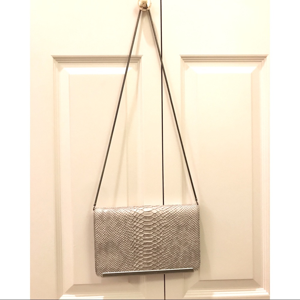 Madewell snake skin clutch crossbody envelope bag